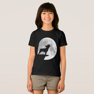 Fun French Bulldog Howling Full Moon Halloween Tri-Blend Shirt