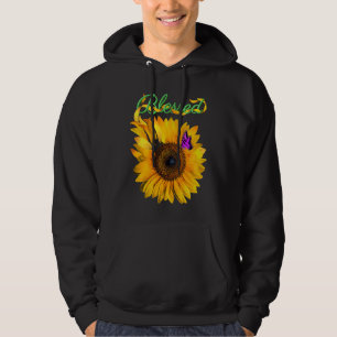 Fun Fresh Blessed Summertime Sunflower Message Hoodie