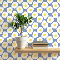 Fun Fried Eggs Blue Pattern