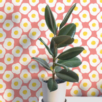 Fun Fried Eggs Coral Pink Pattern
