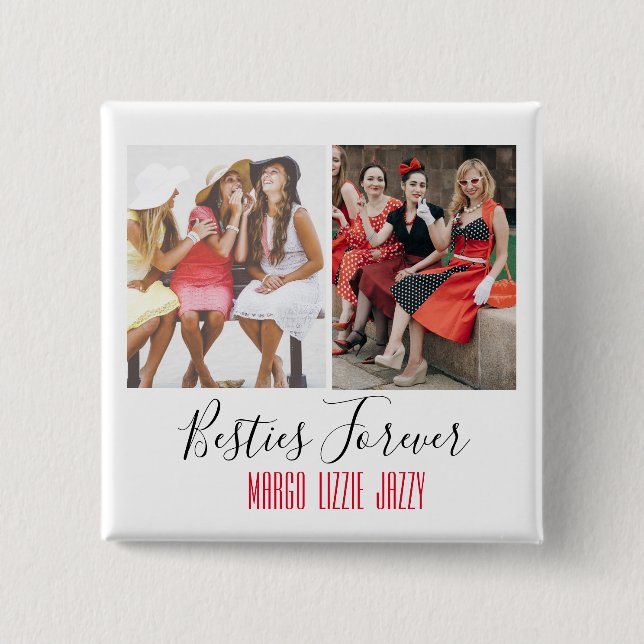 Fun Friendship Customised Photo   15 Cm Square Badge (Front)