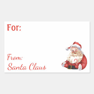 Fun From Santa Claus Custom NAME gift rectangle Rectangular Sticker