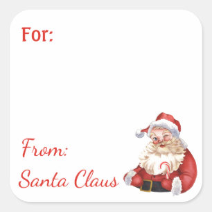 Fun From Santa Claus Custom NAME gift sticker