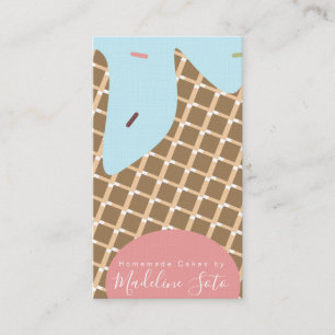 Fun Frosting Dripping Cake Bakery Waffle Pattern Business Card