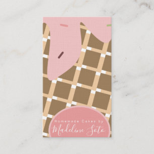Fun Frosting Dripping Cake Bakery Waffle Pink Business Card