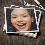 Fun Full Face Close Up Selfie Photo Napkin<br><div class="desc">Funny full face photo birthday party napkins.  Personalise it by adding a 1x1 square photo of yourself or the gift recipient.  Unisex for men and for women. Suitable for kids and adults.</div>