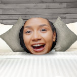 Fun Full Face Close Up Selfie Photo Round Cushion<br><div class="desc">Funny full face photo round decorative pillow.  Personalise it by adding a 1x1 square photo of yourself or the gift recipient.  Unisex for men and for women. Suitable for kids and adults.</div>