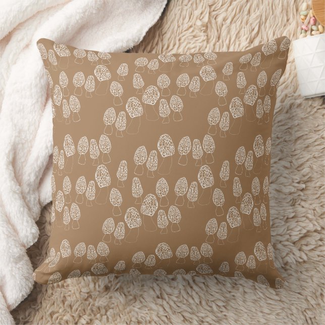 Fun Fungi Morel Mushroom Pattern  Cushion (Blanket)