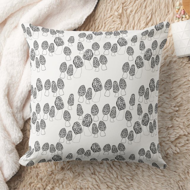 Fun Fungi Morel Mushroom Pattern Cushion (Blanket)