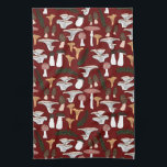 Fun Fungi Mushroom Fern Pattern Tea Towel<br><div class="desc">Hope you like this design. Add your own text. Check my shop for more matching items like bath towels,  blankets,  pillows,  stickers,  mugs,  cards,  tissue paper as well as other patterns. 
Thanks for shopping with me! if you'd like something custom let me know!</div>