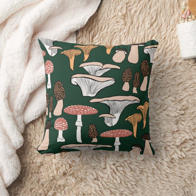 Fun Fungi Mushroom Pattern Cushion (Blanket)