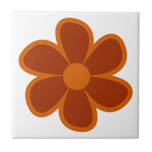 Fun Funky 60s 70s Retro Flower Ceramic Tile