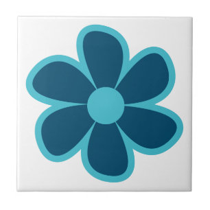 Fun Funky 60s 70s Retro Flower Ceramic Tile