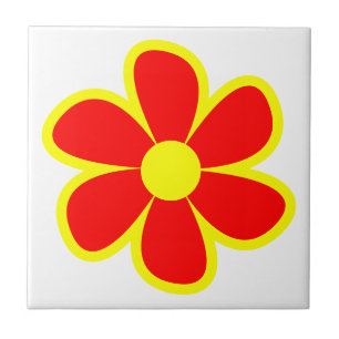Fun Funky 60s 70s Retro Flower Ceramic Tile