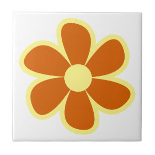 Fun Funky 60s 70s Retro Flower Ceramic Tile