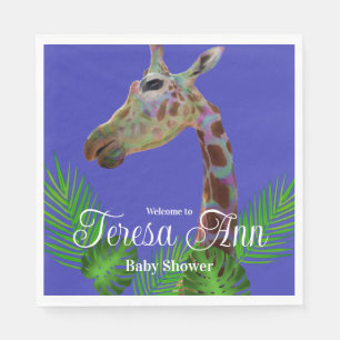 Fun funky colourful Giraffe Baby Shower   Paper Pl Napkin