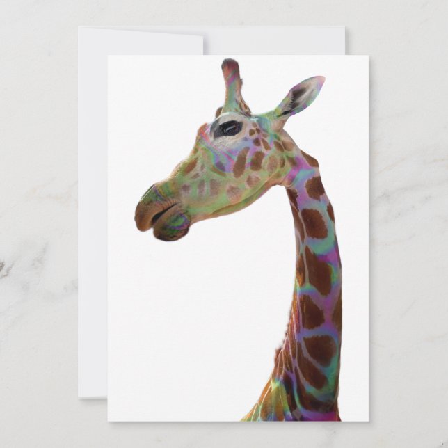 Fun funky colourful Giraffe   Poster Invitation (Front)