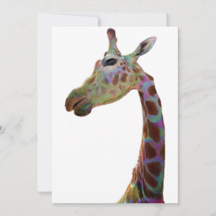 Fun funky colourful Giraffe   Poster Invitation