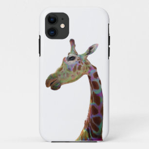 Fun funky colourful Giraffe safari animals iPhone 11 Case