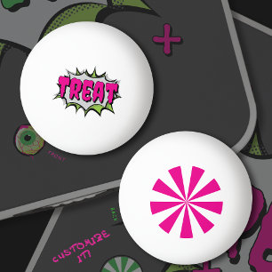 Fun Funky Peppermint Candy ‘Treat’ Customisable  Ping Pong Ball