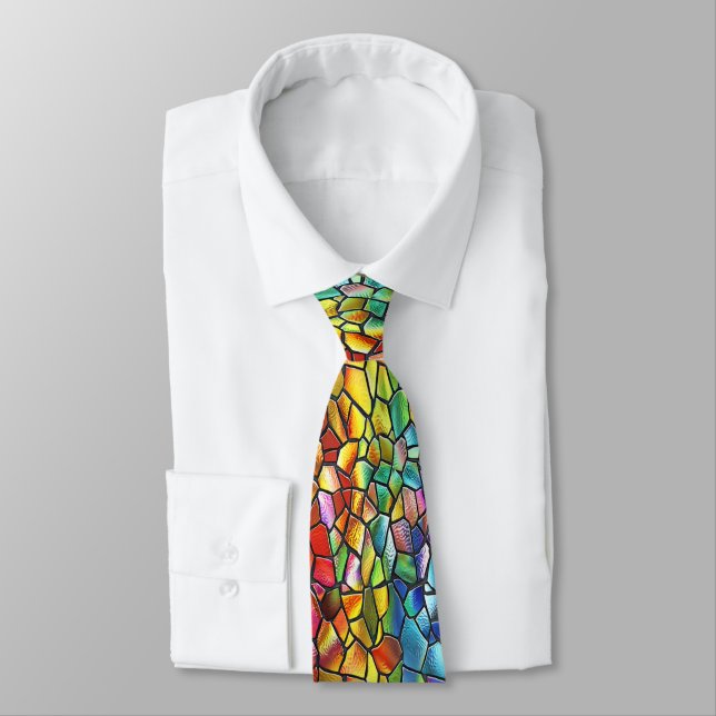 Fun & Funky Stained Glass Tie (Tied)