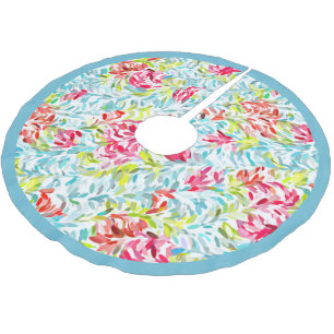 Fun Funky Summer Colours Paint Splatter Art Brushed Polyester Tree Skirt