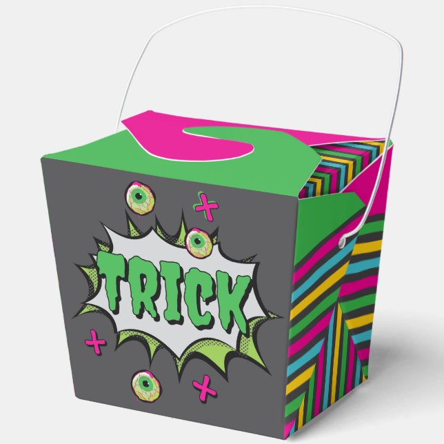 Fun Funky ‘Trick or Treat’ Halloween Pop Favour Bo Box (Front)