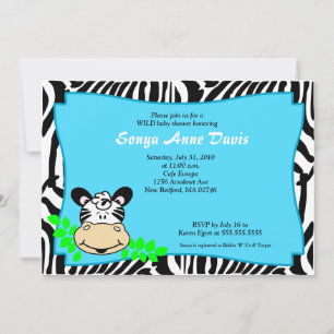Fun & Funky Zebra Stripe 5x7 Baby Shower Invite
