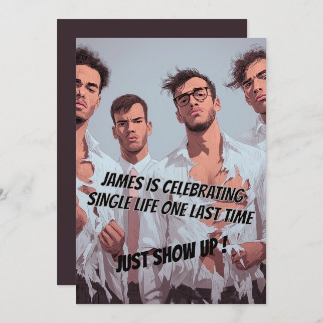 Fun Funny Bachelor Party Invitation (Front/Back)