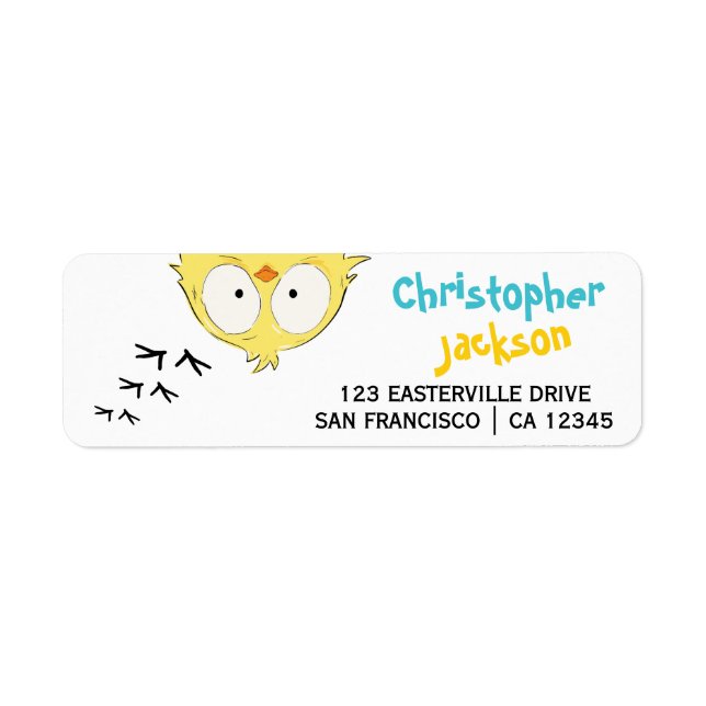 Fun Funny Cute Crazy Chicken Label (Front)