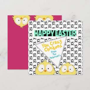 Fun Funny Cute “Happy Easter You Crazy Chickens”   Holiday Card