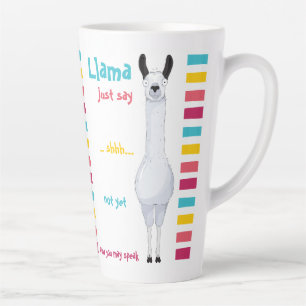 Fun Funny Cute "Llama Just Say" Striped Candy Latte Mug