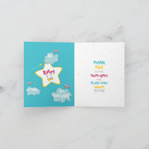 Fun Funny Cute Tooth Fairy Personalised Thank You  Card