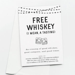 Fun Funny Free Whiskey Tasting Party Invitation