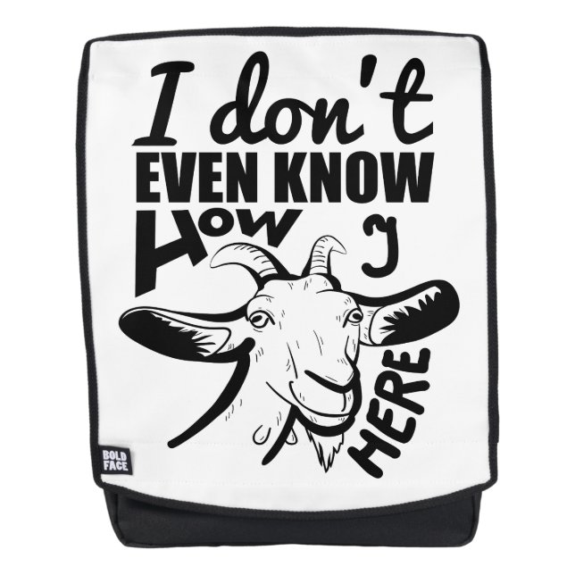 Fun Funny Goat Pun Cool Text Design Backpack (Front)