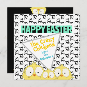 Fun Funny “Happy Easter You Crazy Chickens” Holiday Card