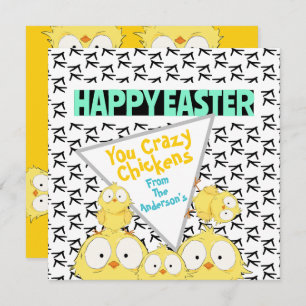 Fun Funny Happy Easter Your Crazy Chickens    Holiday Card