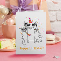 Fun Funny Party Pet Animals Cute Happy Birthday