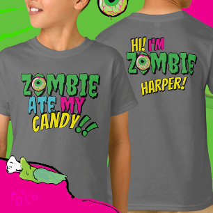 Fun Funny ‘Zombie Ate My Candy’ Halloween T-Shirt