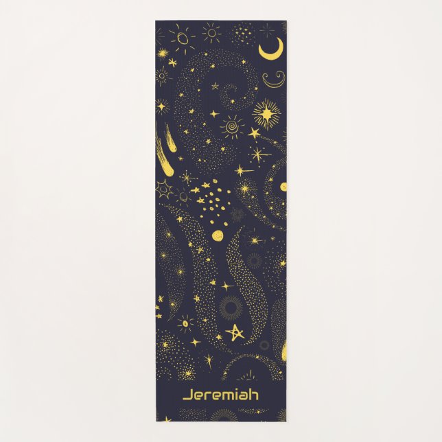 Fun Galaxy Far Away Personalised Outer Space Yoga Mat (Front)