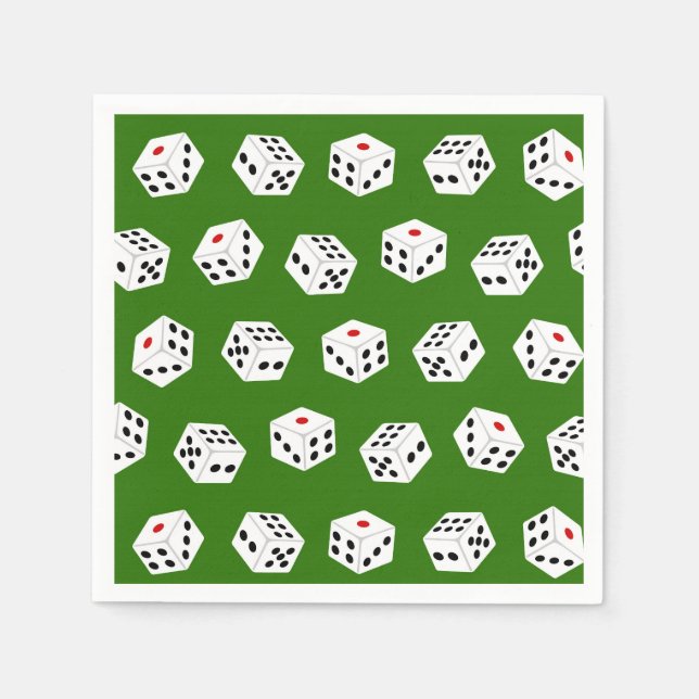 Fun Gambling dice Casino pattern party napkins (Front)