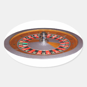 Fun Gambling roulette wheel sticker oval