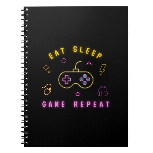 fun game for kids - funny cute design for school notebook (Front)