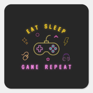 fun game for kids - funny cute design for school square sticker