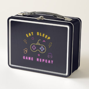 fun game for kids - funny cute t-shirt for school metal lunch box