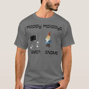 Fun Gamer Gnome Theme Happy Holidays Gamer Gnome T-Shirt