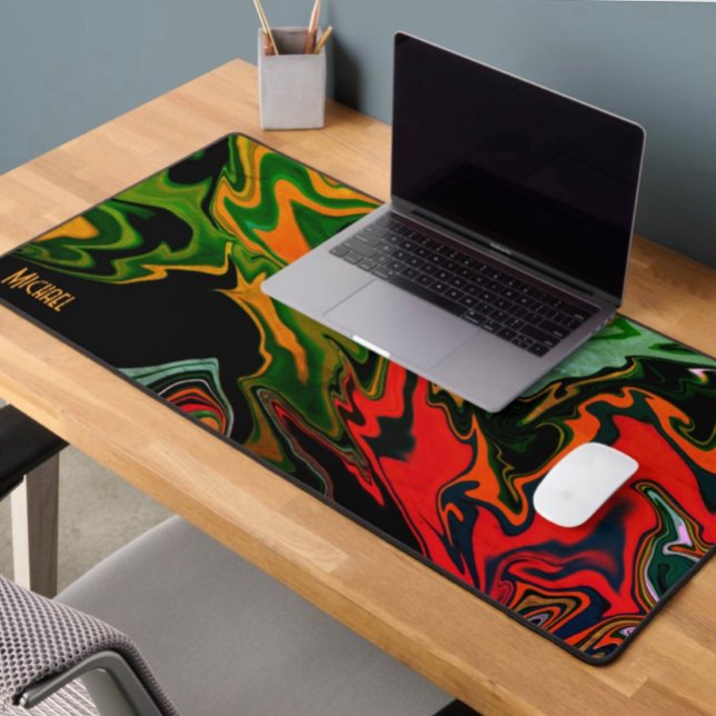 Fun Gamer Modern Abstract Retro Wave Black  Desk Mat (Creator Uploaded)
