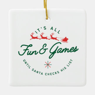Fun & Games Ceramic Ornament