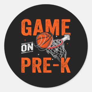 Fun Games On Pre-k Bysketbyll First Day Of School Classic Round Sticker