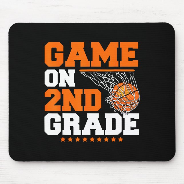 Fun Games On Second Grade Basketball First Day Of  Mouse Mat (Front)